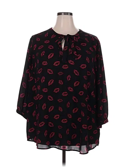 Pre-owned Torrid 3/4 Sleeve Blouse In Black