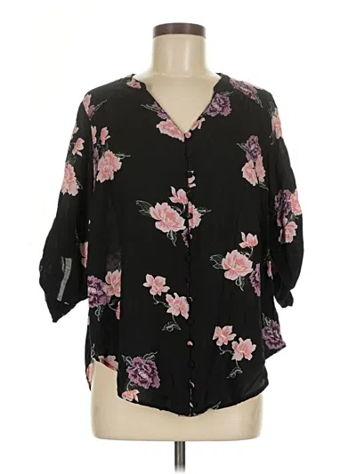 Pre-owned Torrid 3/4 Sleeve Blouse In Black
