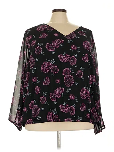 Pre-owned Torrid 3/4 Sleeve Blouse In Black