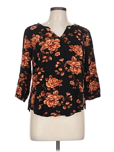 Pre-owned Torrid 3/4 Sleeve Blouse In Black