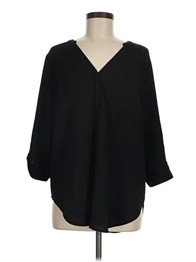 Pre-owned Torrid 3/4 Sleeve Blouse In Black
