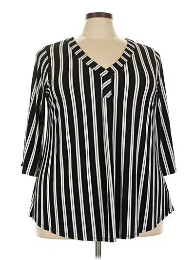 Pre-owned Torrid 3/4 Sleeve Blouse In Black