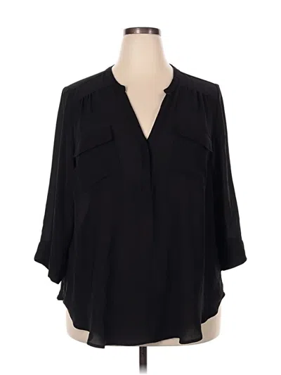 Pre-owned Torrid 3/4 Sleeve Blouse In Black