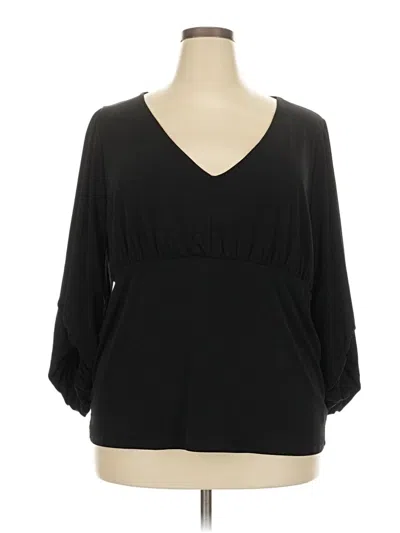 Pre-owned Torrid 3/4 Sleeve Blouse In Black