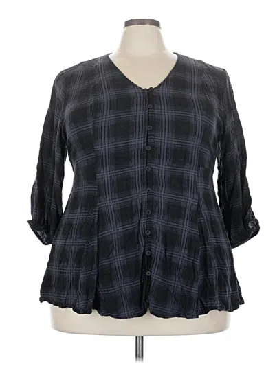 Pre-owned Torrid 3/4 Sleeve Blouse In Black
