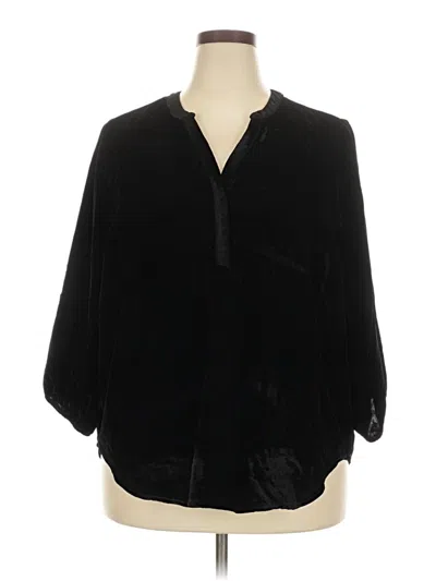 Pre-owned Torrid 3/4 Sleeve Blouse In Black