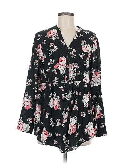 Pre-owned Torrid 3/4 Sleeve Blouse In Black