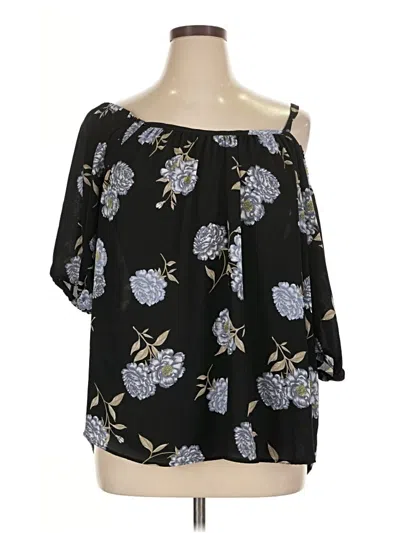 Pre-owned Torrid 3/4 Sleeve Blouse In Black