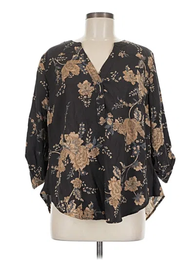 Pre-owned Torrid 3/4 Sleeve Blouse In Black