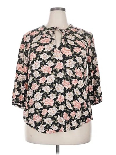 Pre-owned Torrid 3/4 Sleeve Blouse In Black