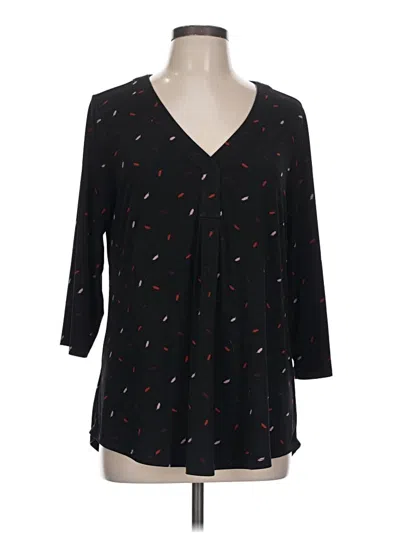 Pre-owned Torrid 3/4 Sleeve Blouse In Black