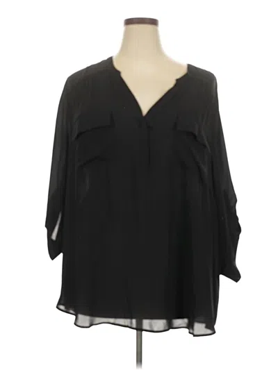 Pre-owned Torrid 3/4 Sleeve Blouse In Black