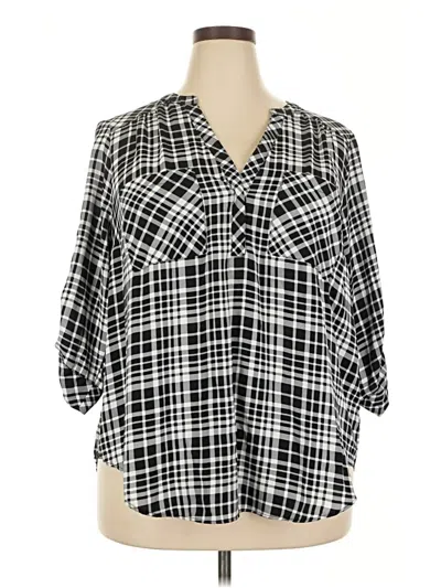 Pre-owned Torrid 3/4 Sleeve Blouse In Black