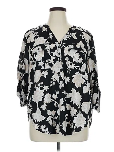 Pre-owned Torrid 3/4 Sleeve Blouse In Black