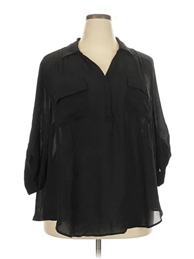 Pre-owned Torrid 3/4 Sleeve Blouse In Black