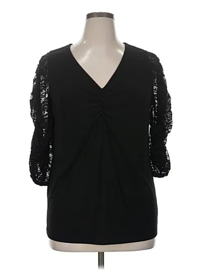 Pre-owned Torrid 3/4 Sleeve Blouse In Black