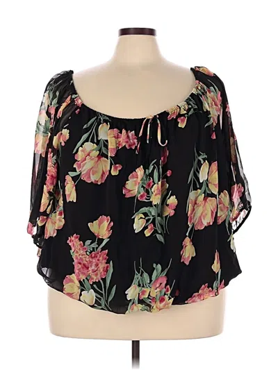 Pre-owned Torrid 3/4 Sleeve Blouse In Black