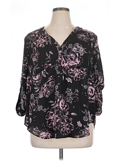 Pre-owned Torrid 3/4 Sleeve Blouse In Black