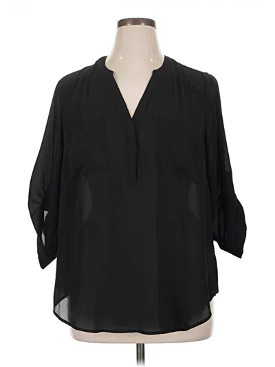 Pre-owned Torrid 3/4 Sleeve Blouse In Black