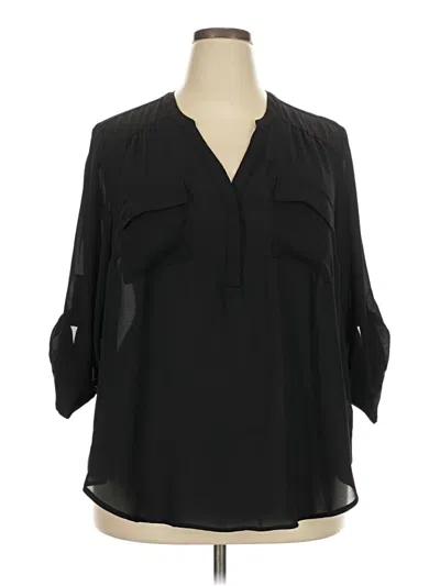 Pre-owned Torrid 3/4 Sleeve Blouse In Black