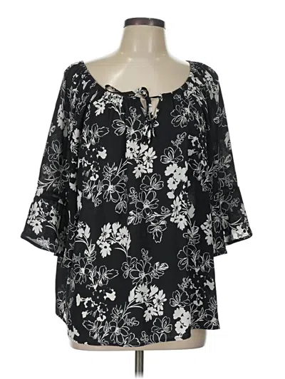 Pre-owned Torrid 3/4 Sleeve Blouse In Black