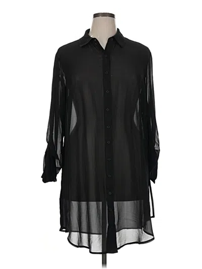 Pre-owned Torrid 3/4 Sleeve Blouse In Black