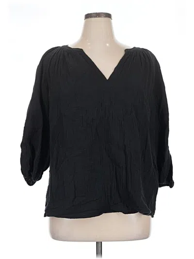 Pre-owned Torrid 3/4 Sleeve Blouse In Black