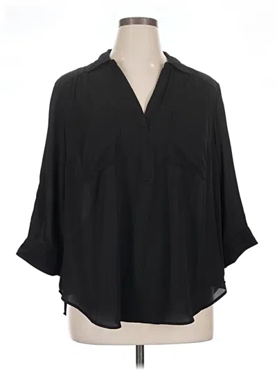 Pre-owned Torrid 3/4 Sleeve Blouse In Black