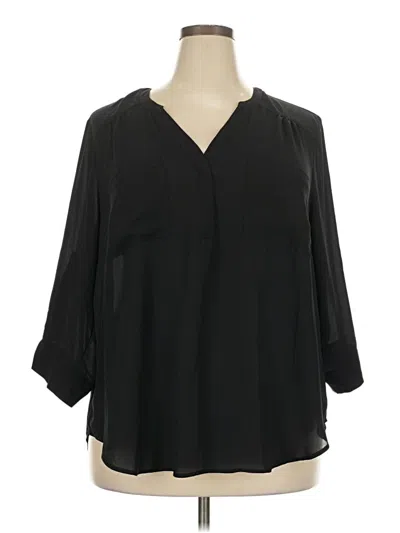 Pre-owned Torrid 3/4 Sleeve Blouse In Black