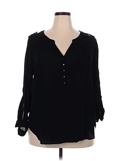 Pre-owned Torrid 3/4 Sleeve Blouse In Black