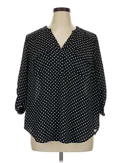 Pre-owned Torrid 3/4 Sleeve Blouse In Black