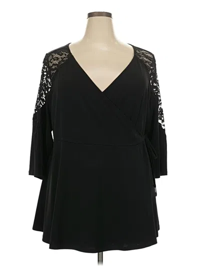 Torrid 3/4 Sleeve Blouse In Black
