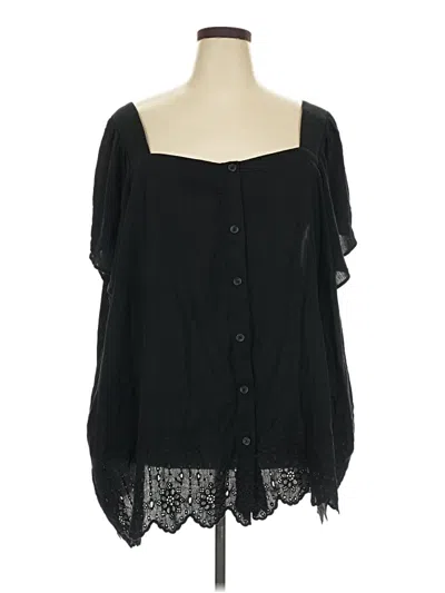 Pre-owned Torrid 3/4 Sleeve Blouse In Black