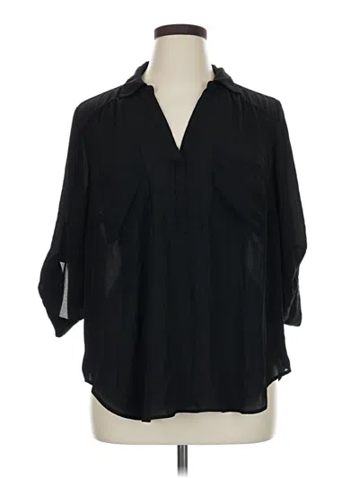 Pre-owned Torrid 3/4 Sleeve Blouse In Black