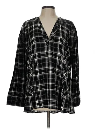 Pre-owned Torrid 3/4 Sleeve Blouse In Black