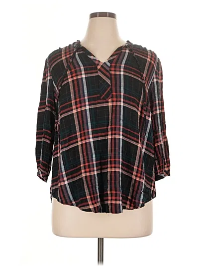 Pre-owned Torrid 3/4 Sleeve Blouse In Black
