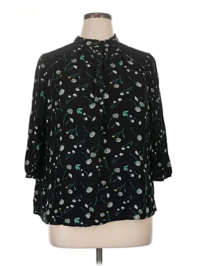 Pre-owned Torrid 3/4 Sleeve Blouse In Black