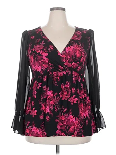 Pre-owned Torrid 3/4 Sleeve Blouse In Black