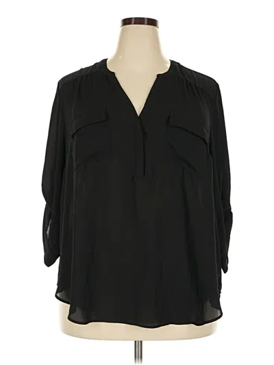 Pre-owned Torrid 3/4 Sleeve Blouse In Black