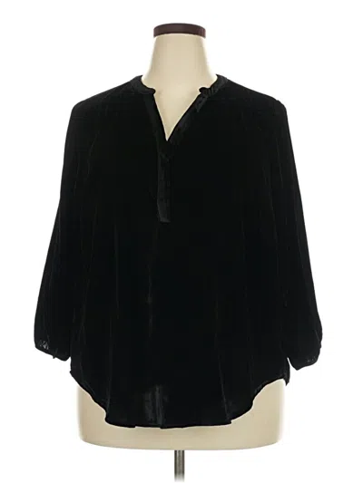 Pre-owned Torrid 3/4 Sleeve Blouse In Black