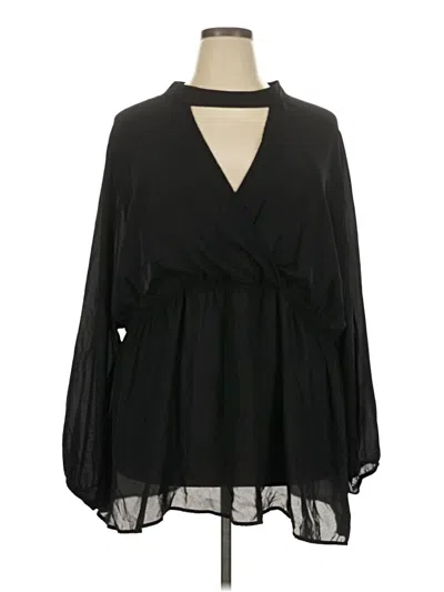 Pre-owned Torrid 3/4 Sleeve Blouse In Black