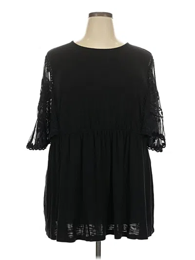 Pre-owned Torrid 3/4 Sleeve Blouse In Black