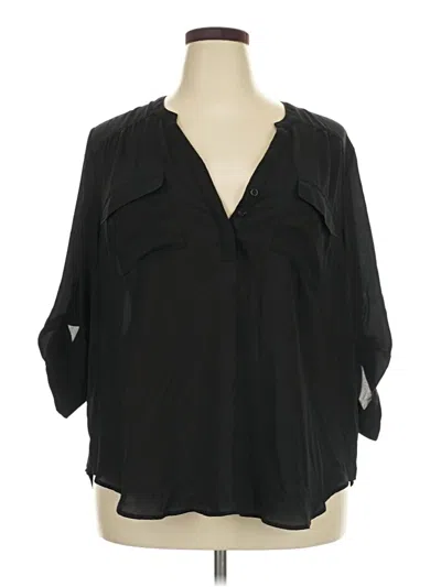Pre-owned Torrid 3/4 Sleeve Blouse In Black