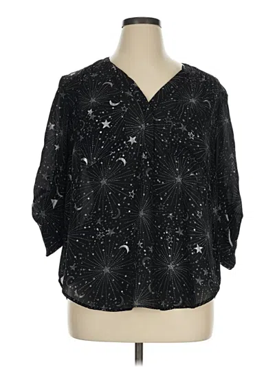 Pre-owned Torrid 3/4 Sleeve Blouse In Black
