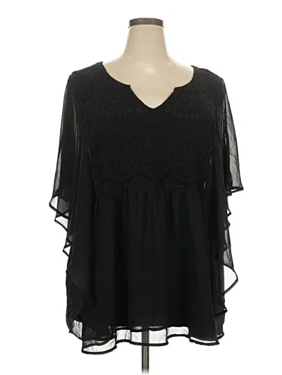 Pre-owned Torrid 3/4 Sleeve Blouse In Black