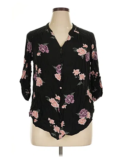 Pre-owned Torrid 3/4 Sleeve Blouse In Black
