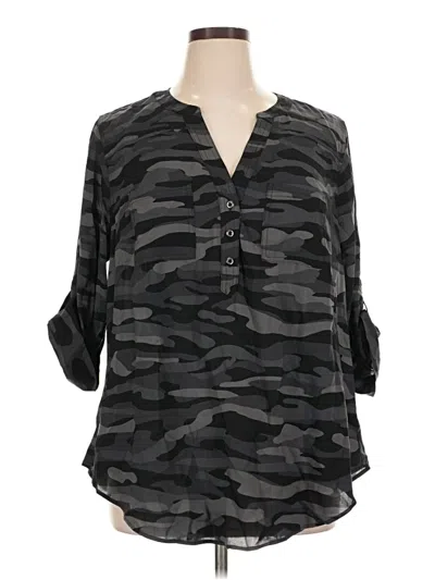 Torrid 3/4 Sleeve Blouse In Black