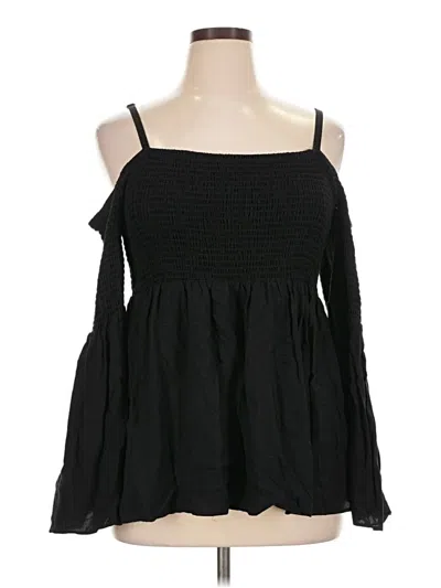 Pre-owned Torrid 3/4 Sleeve Blouse In Black