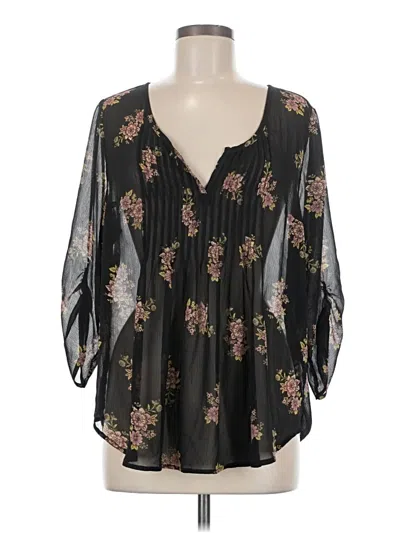 Pre-owned Torrid 3/4 Sleeve Blouse In Black
