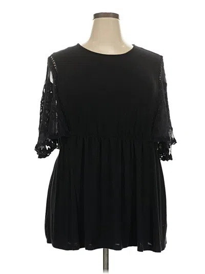 Pre-owned Torrid 3/4 Sleeve Blouse In Black